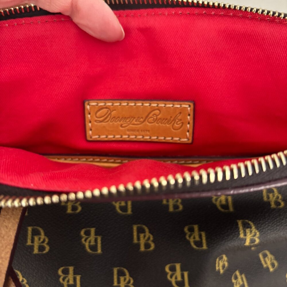 Dooney & Bourke Blakely Brown Signature Logo Small Celeste Satchel - Picture 11 of 11
